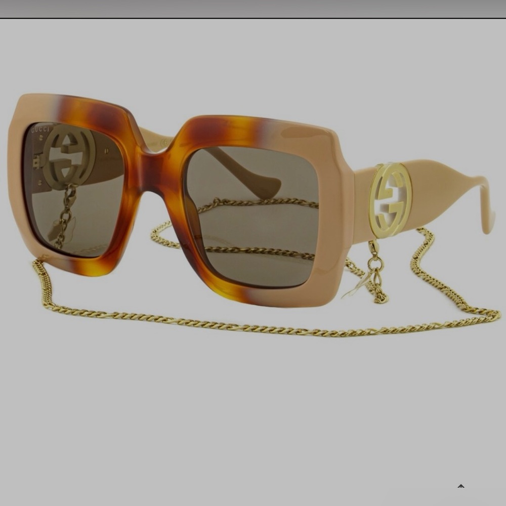 Gucci Brown and Tan Sunglasses with Classic Design